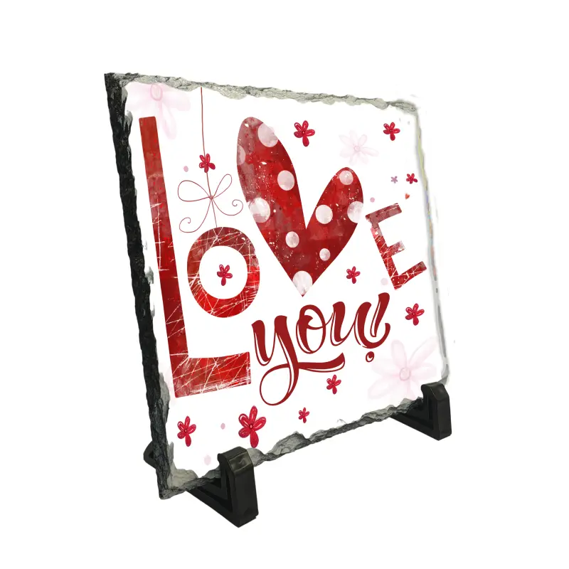 Love you, piatra ardezie personalizata, cu mesaj model, pa082